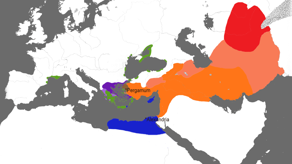 Hellenistic kingdoms Macedonian Seleucid Ptolemaic Bactria 200BC